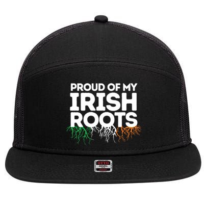 Irish Heritage Ireland Flag Proud Of My Irish Roots Gift 7 Panel Mesh Trucker Snapback Hat