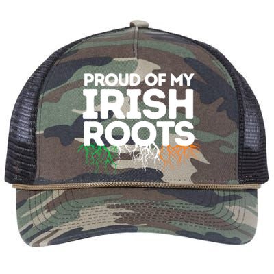 Irish Heritage Ireland Flag Proud Of My Irish Roots Gift Retro Rope Trucker Hat Cap