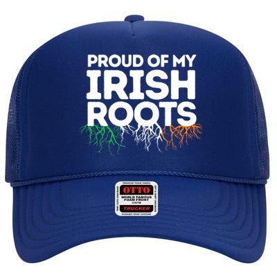 Irish Heritage Ireland Flag Proud Of My Irish Roots Gift High Crown Mesh Back Trucker Hat