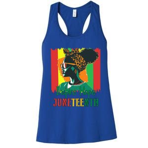 Inspire Hope Junenth African American Messy Bun Gift Women's Racerback Tank