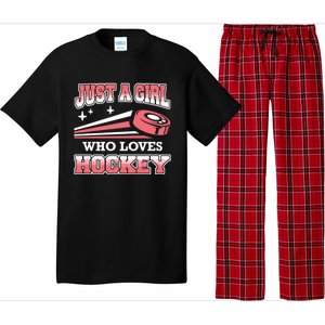 Ice Hockey Just A Who Loves Hockey Ice Hockey Gift Pajama Set