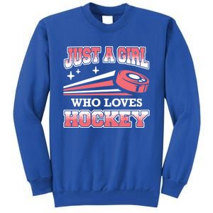 Ice Hockey Just A Who Loves Hockey Ice Hockey Gift Tall Sweatshirt