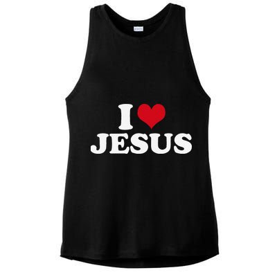 I Heart Jesus Love Christ Ladies PosiCharge Tri-Blend Wicking Tank