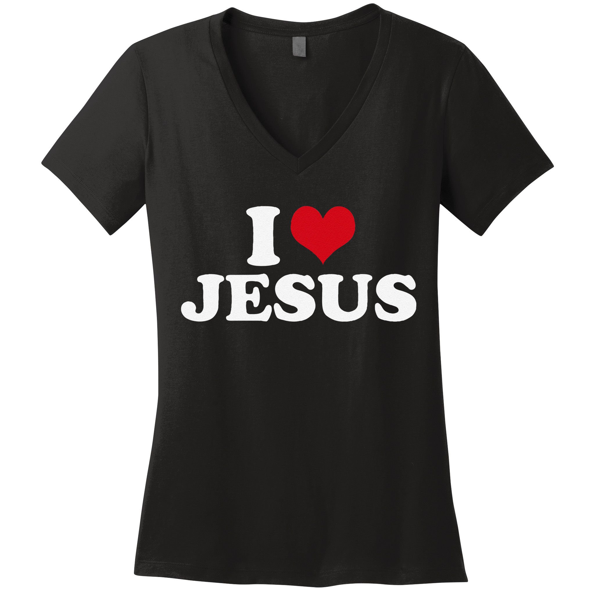 I Heart Jesus Love Christ Women's V-Neck T-Shirt