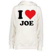 I Heart Joe First Name I Love Personalized Stuff Womens Funnel Neck Pullover Hood