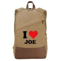 I Heart Joe First Name I Love Personalized Stuff Cotton Canvas Backpack