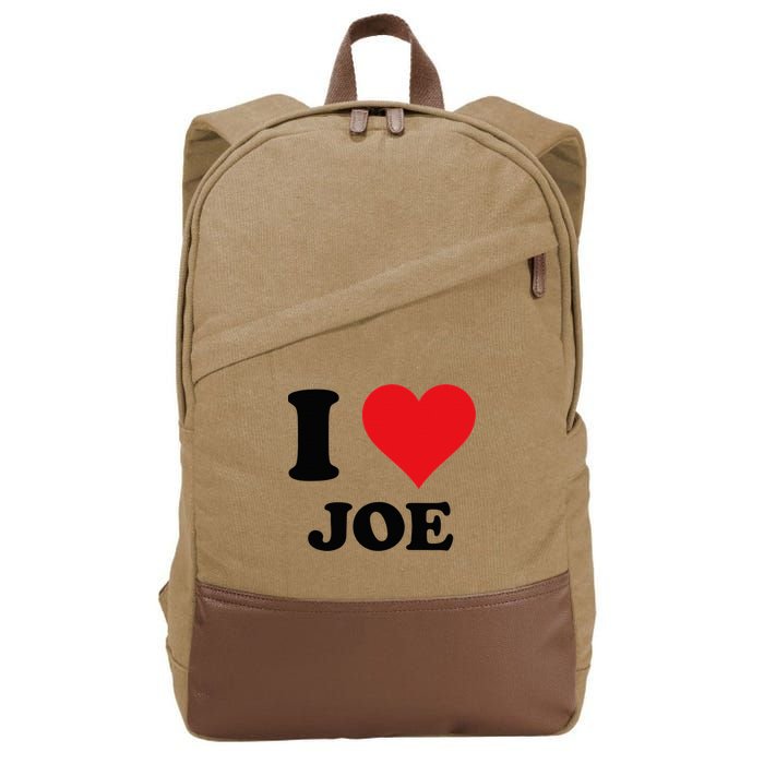 I Heart Joe First Name I Love Personalized Stuff Cotton Canvas Backpack