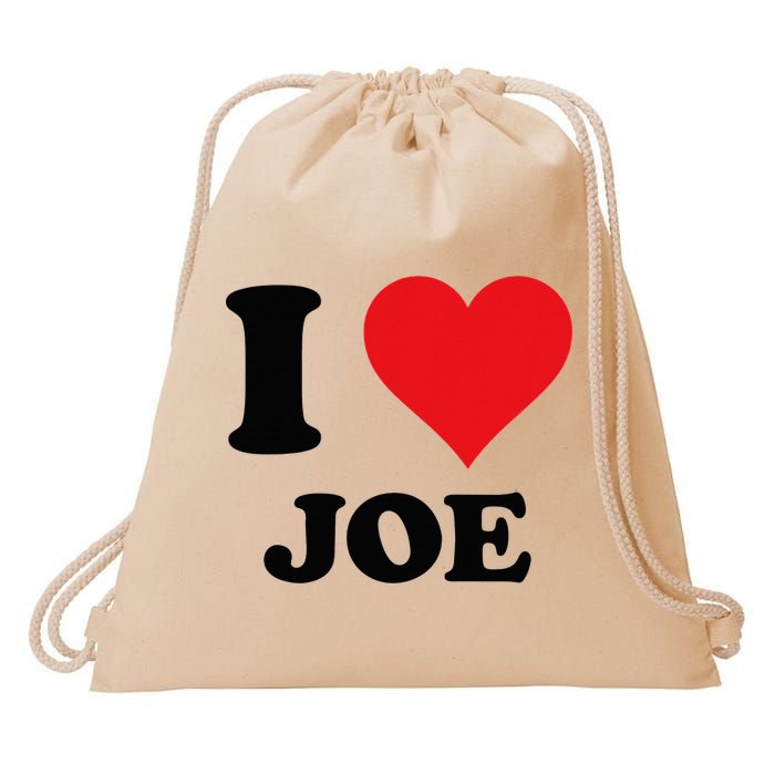 I Heart Joe First Name I Love Personalized Stuff Drawstring Bag