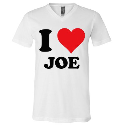 I Heart Joe First Name I Love Personalized Stuff V-Neck T-Shirt