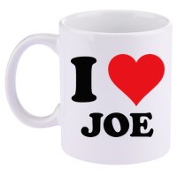 I Heart Joe First Name I Love Personalized Stuff 11oz C Handle Ceramic Mug