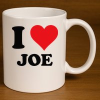 I Heart Joe First Name I Love Personalized Stuff 11oz C Handle Ceramic Mug