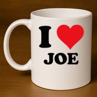 I Heart Joe First Name I Love Personalized Stuff 11oz C Handle Ceramic Mug