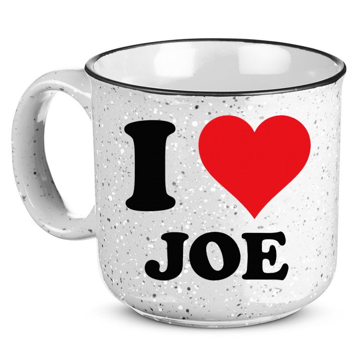 I Heart Joe First Name I Love Personalized Stuff 15oz Campfire Ceramic Mug