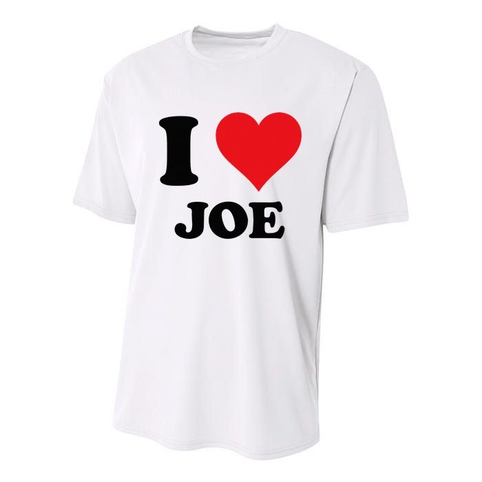 I Heart Joe First Name I Love Personalized Stuff Youth Performance Sprint T-Shirt