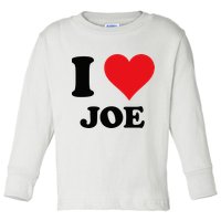 I Heart Joe First Name I Love Personalized Stuff Toddler Long Sleeve Shirt