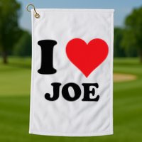 I Heart Joe First Name I Love Personalized Stuff Golf Towel