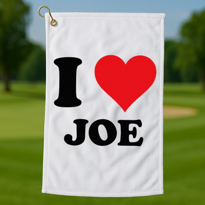 I Heart Joe First Name I Love Personalized Stuff Golf Towel