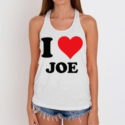 I Heart Joe First Name I Love Personalized Stuff Women's Knotted Racerback Tank