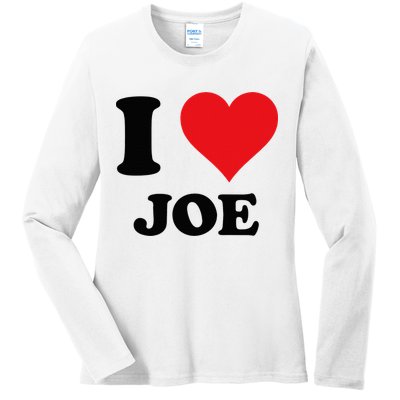 I Heart Joe First Name I Love Personalized Stuff Ladies Long Sleeve Shirt