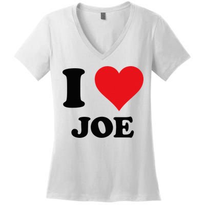 I Heart Joe First Name I Love Personalized Stuff Women's V-Neck T-Shirt