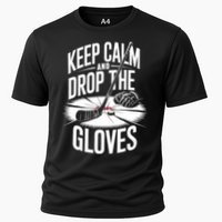 Ice Hockey Keep Calm And Drop The Gloves Style Gift Cooling Performance Crew T-Shirt