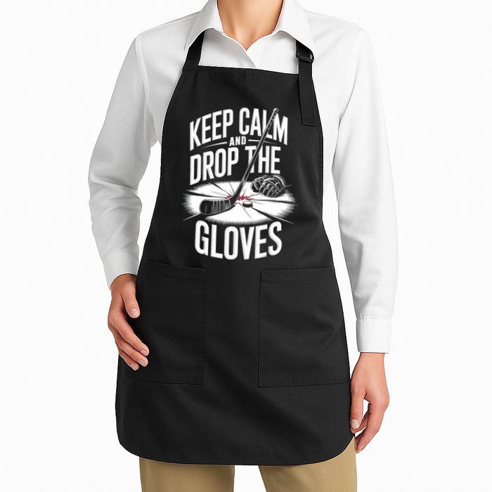 Ice Hockey Keep Calm And Drop The Gloves Style Gift Apron