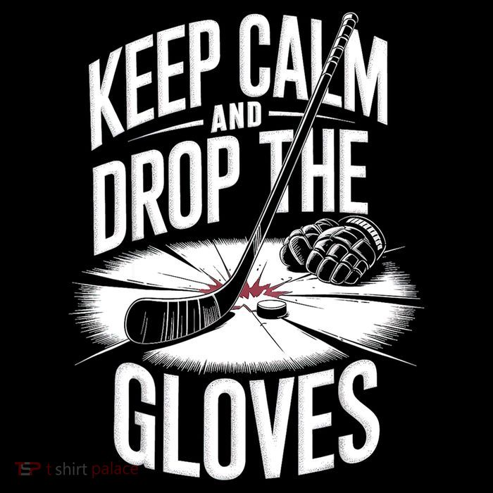 Ice Hockey Keep Calm And Drop The Gloves Style Gift Sustainable Bucket Hat