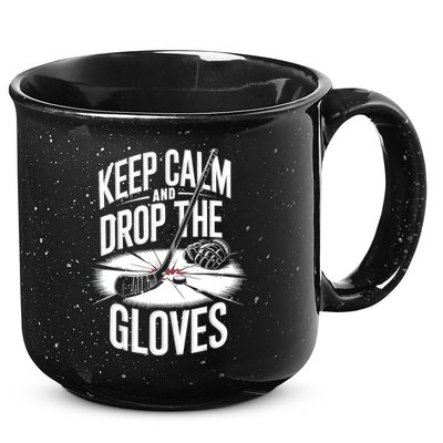 Ice Hockey Keep Calm And Drop The Gloves Style Gift 15oz Campfire Ceramic Mug