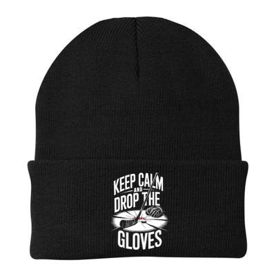 Ice Hockey Keep Calm And Drop The Gloves Style Gift Beanie