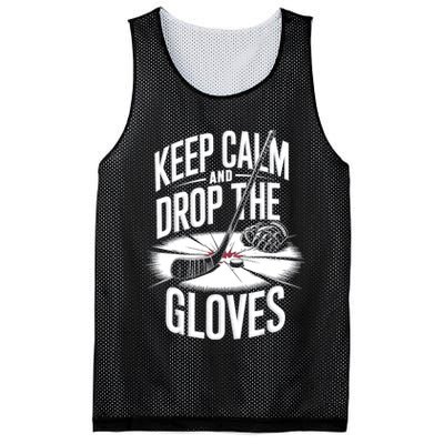 Ice Hockey Keep Calm And Drop The Gloves Style Gift Mesh Reversible Basketball Jersey Tank