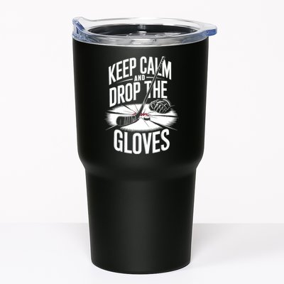 Ice Hockey Keep Calm And Drop The Gloves Style Gift Tumbler