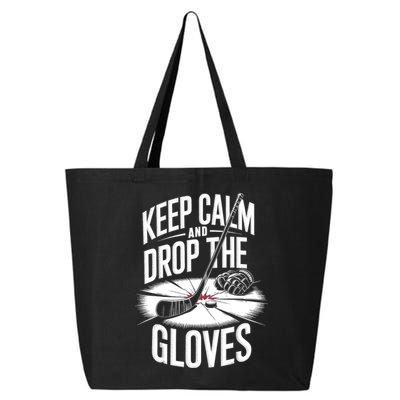 Ice Hockey Keep Calm And Drop The Gloves Style Gift 25L Jumbo Tote