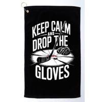 Ice Hockey Keep Calm And Drop The Gloves Style Gift Golf Towel