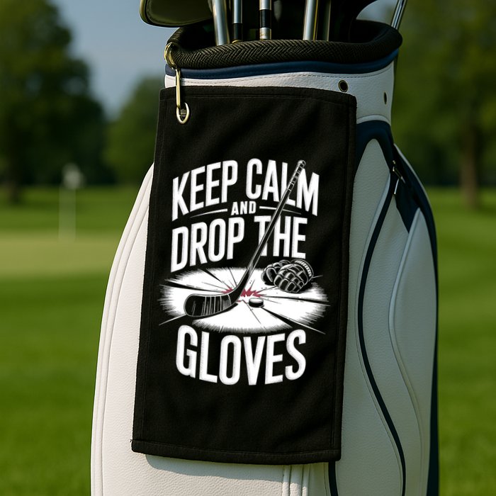 Ice Hockey Keep Calm And Drop The Gloves Style Gift Golf Towel