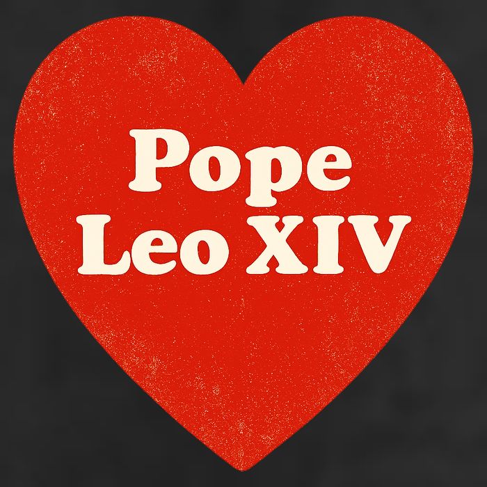 I Heart Love Pope Leo XIV 7 Panel Mesh Trucker Snapback Hat