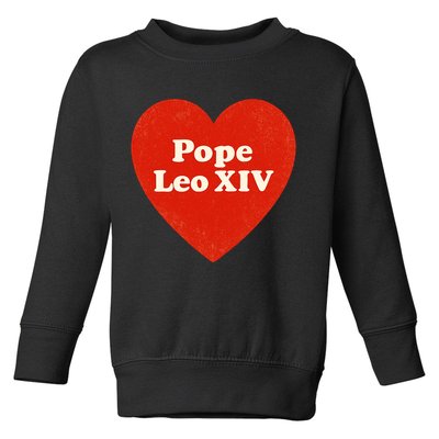 I Heart Love Pope Leo XIV Toddler Sweatshirt