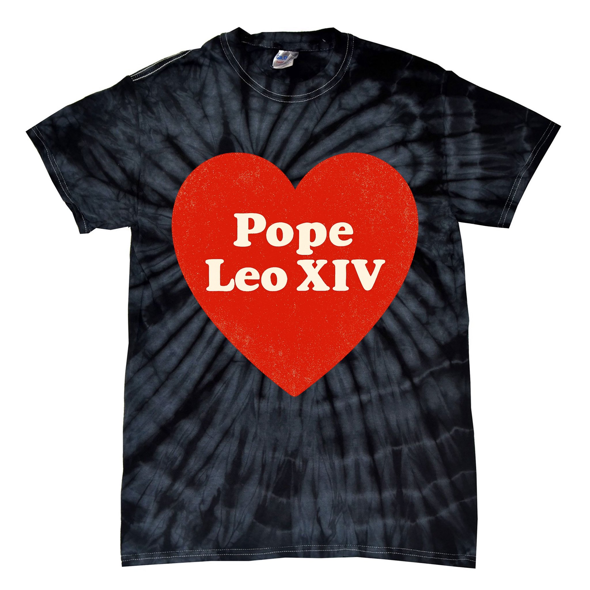 I Heart Love Pope Leo XIV Tie-Dye T-Shirt