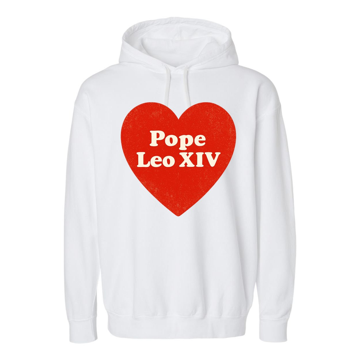 I Heart Love Pope Leo XIV Garment-Dyed Fleece Hoodie