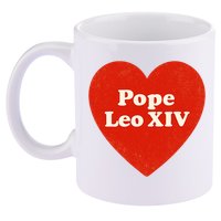 I Heart Love Pope Leo XIV 11oz C Handle Ceramic Mug