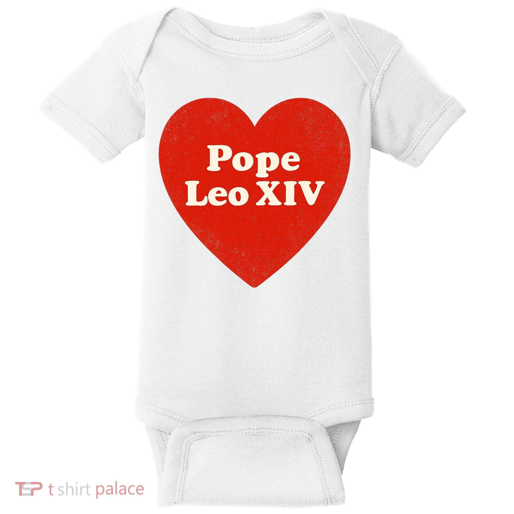 I Heart Love Pope Leo XIV Baby Bodysuit