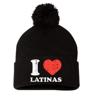 I Heart Latinas Funny Love Latinx Mom Girlfriend Wife Pom Pom 12in Knit Beanie