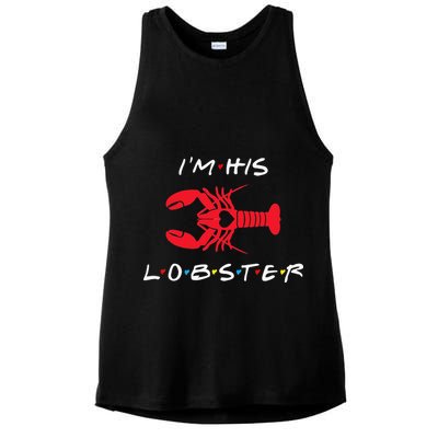I'm His Lobster Matching Couple Valentine's Day Gift Ladies PosiCharge Tri-Blend Wicking Tank