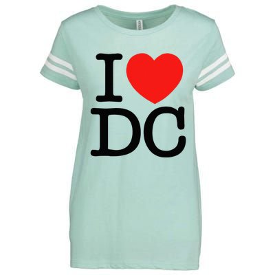 I Heart Love Washington WA DC Classic Font Enza Ladies Jersey Football T-Shirt