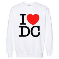 I Heart Love Washington WA DC Classic Font Garment-Dyed Sweatshirt