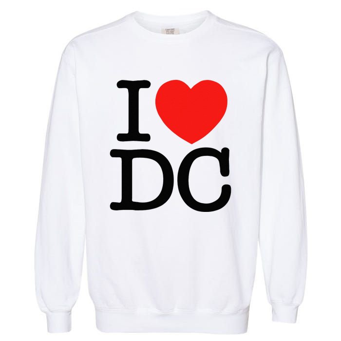 I Heart Love Washington WA DC Classic Font Garment-Dyed Sweatshirt