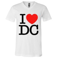 I Heart Love Washington WA DC Classic Font V-Neck T-Shirt