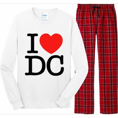 I Heart Love Washington WA DC Classic Font Long Sleeve Pajama Set