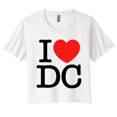 I Heart Love Washington WA DC Classic Font Women's Crop Top Tee