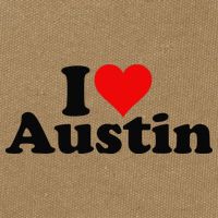I HEART LOVE AUSTIN TEXAS Cotton Canvas Backpack