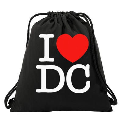 I Heart Love Washington WA DC Classic Font Drawstring Bag